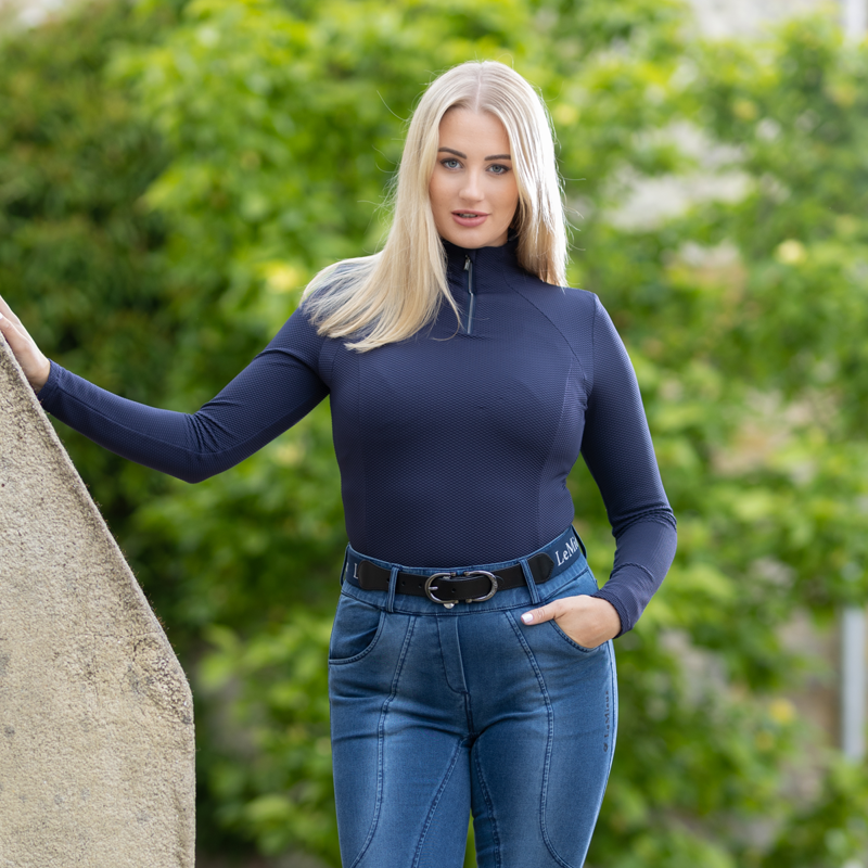 LeMieux Alice Quarter Zip Base Layer - Navy-4